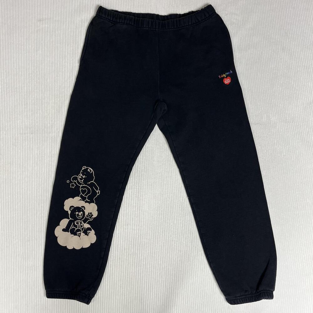 Teddy Fresh Pants Mens L Black Fleece Care Bears Graphic Sweatpants Joggers